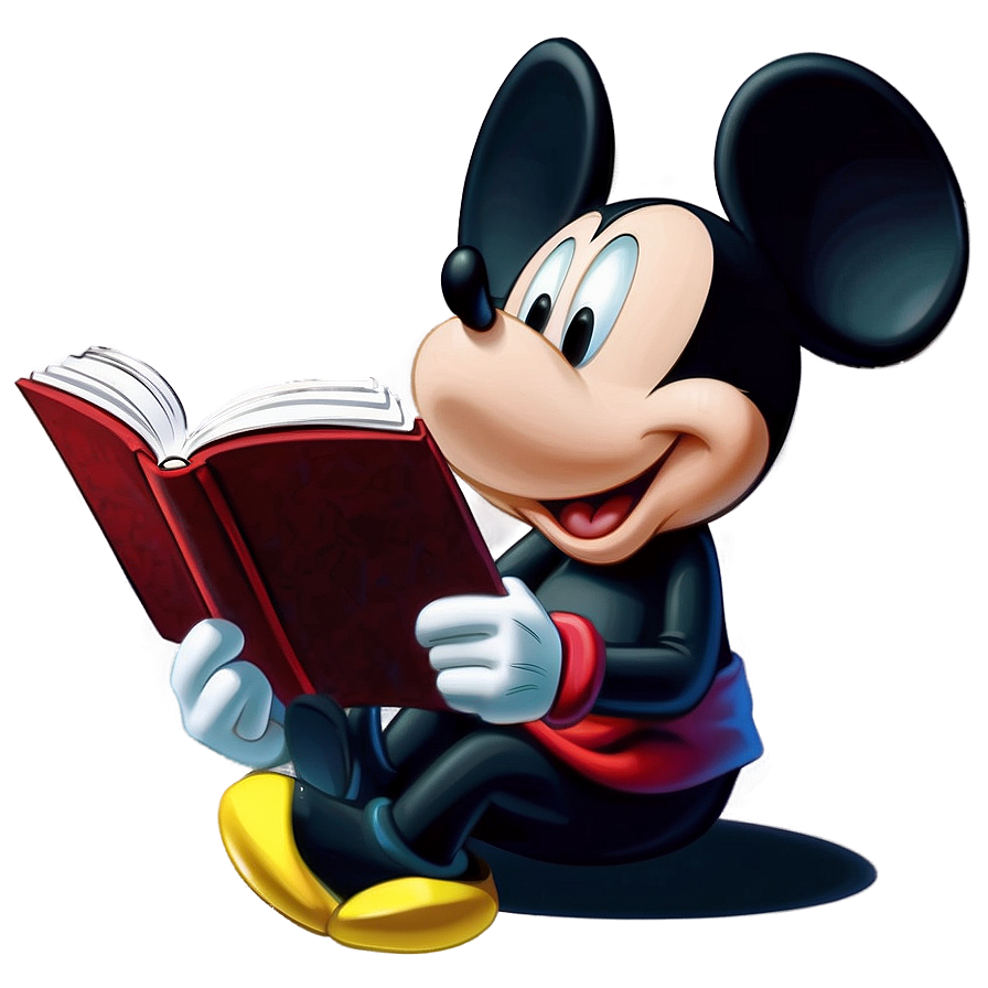 Mickey Mouse Reading Book Png Dfo PNG Image