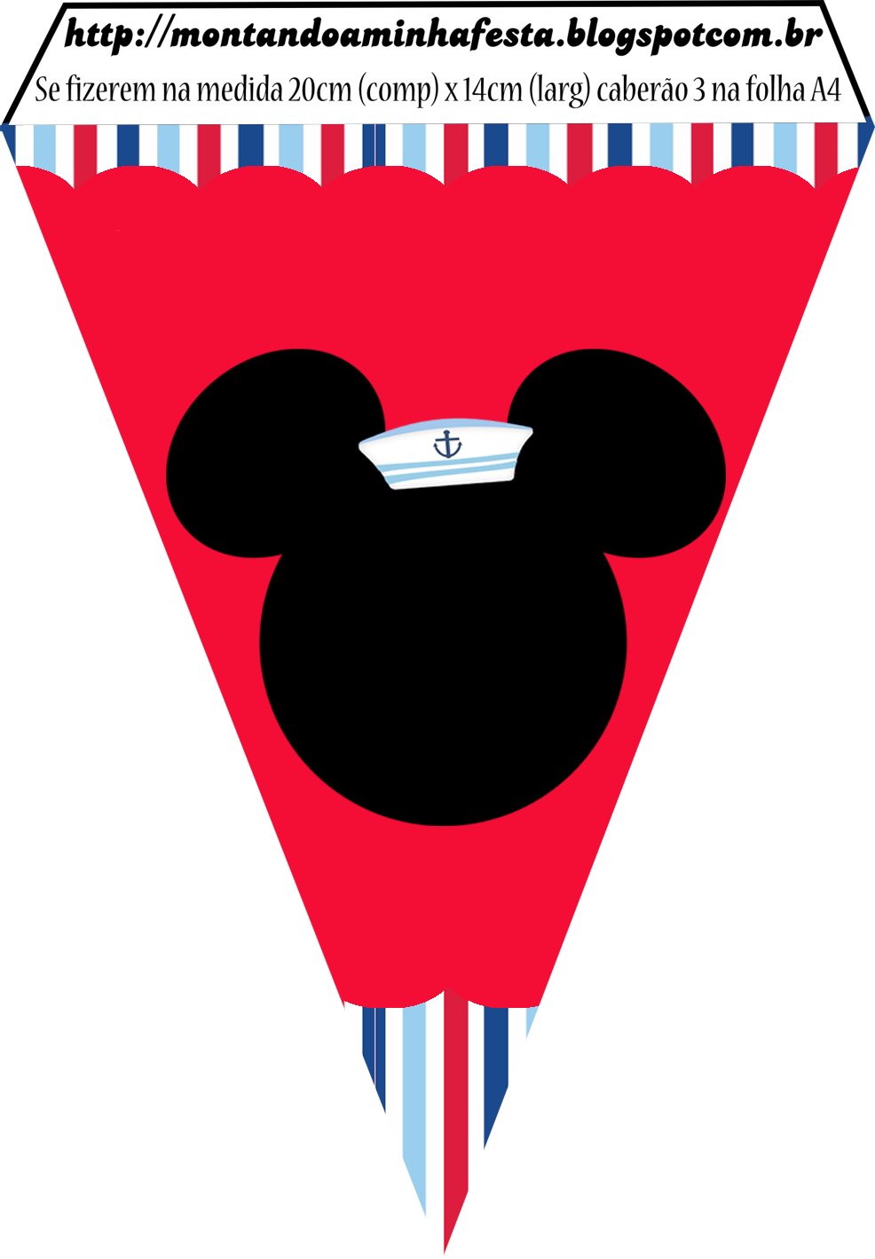 Mickey Mouse Sailor Banner Design PNG Image