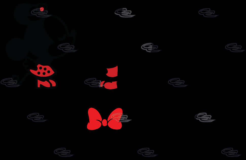 Mickey Mouse Silhouette Pattern PNG Image