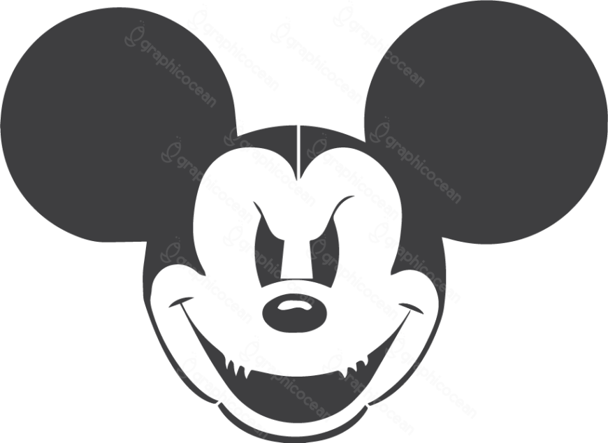 Mickey Mouse Silhouette Watermark PNG Image