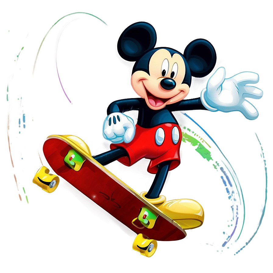 Mickey Mouse Skateboarding Png Pya PNG Image