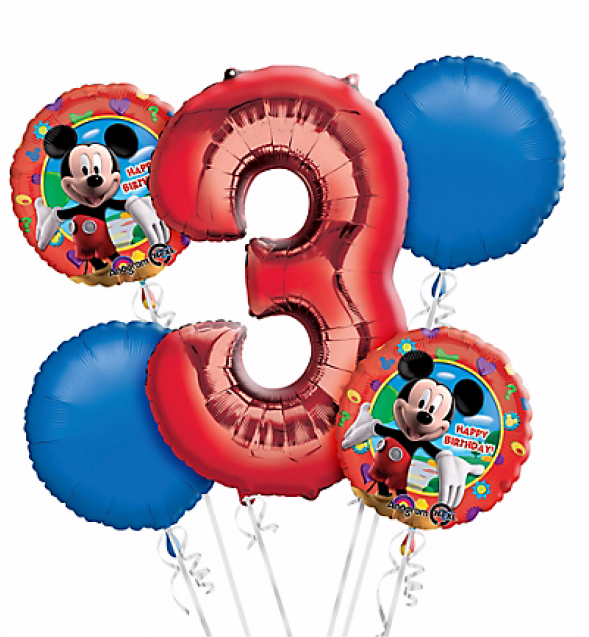 Mickey Mouse3rd Birthday Balloons PNG Image