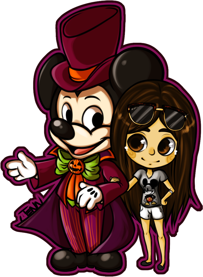 Mickeyand Friend Halloween Costume PNG Image