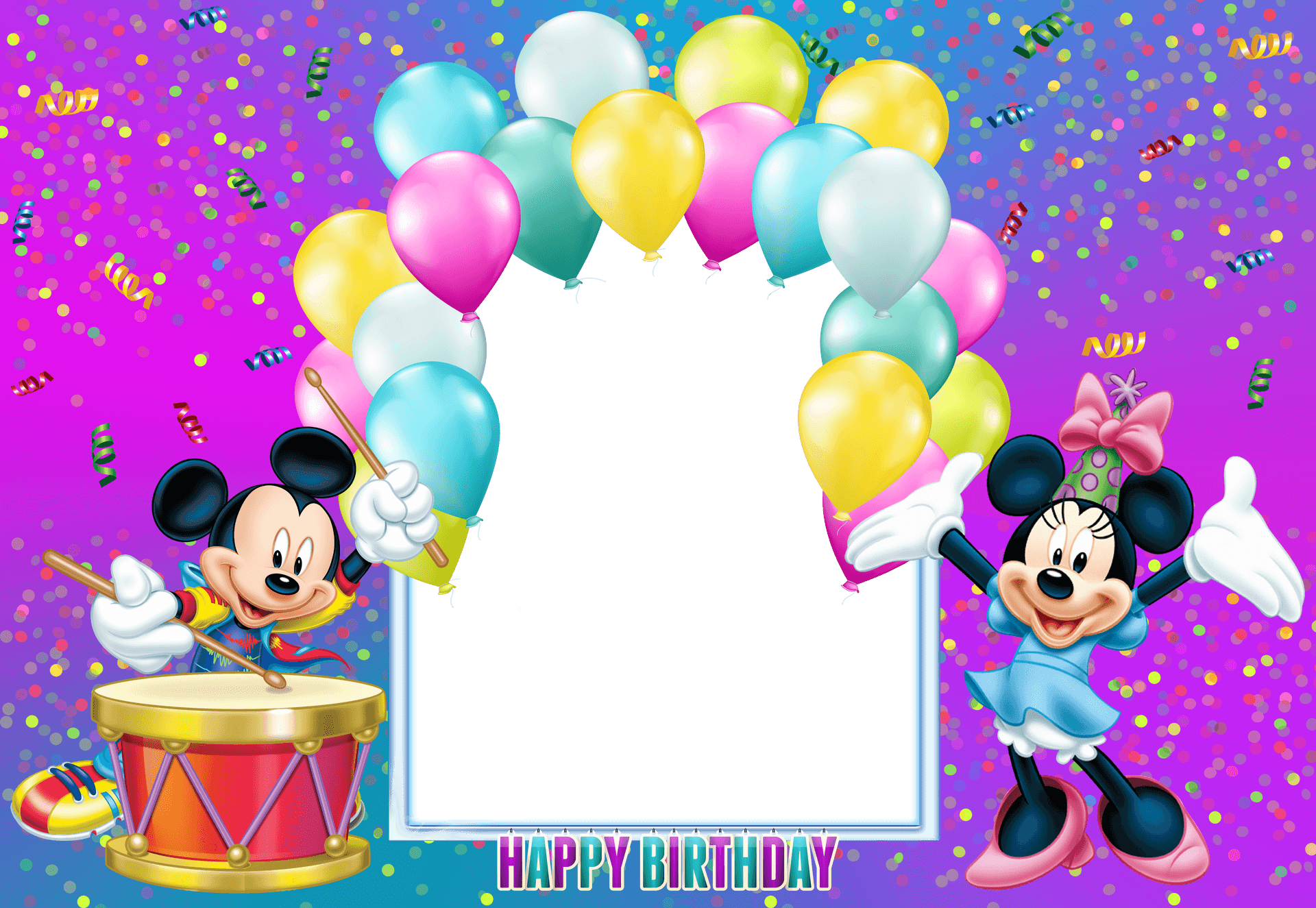 Mickeyand Minnie Birthday Celebration PNG Image