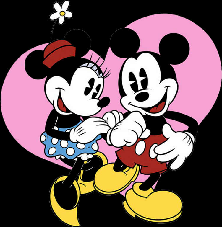 Mickeyand Minnie Love Illustration PNG Image