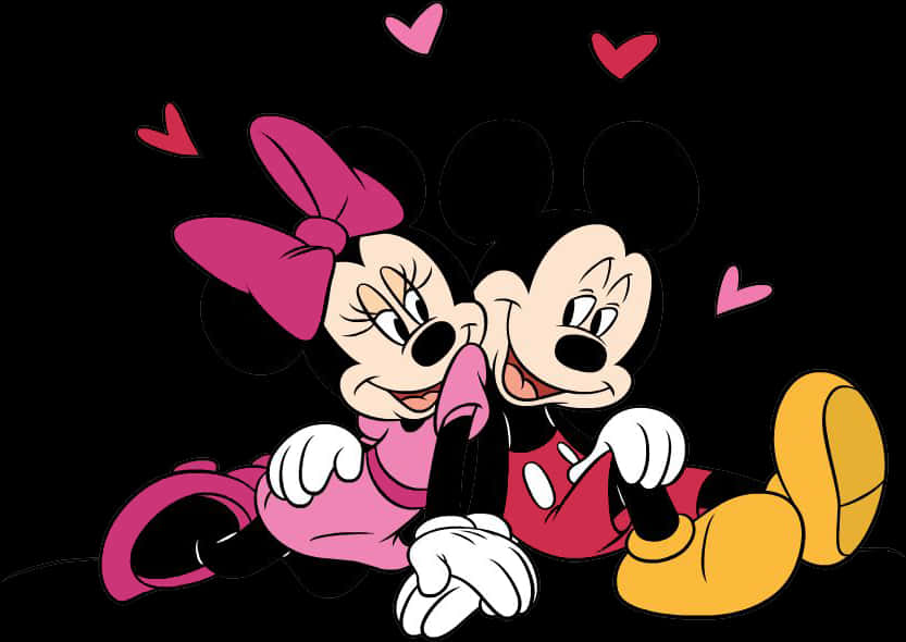 Mickeyand Minnie Love Illustration PNG Image