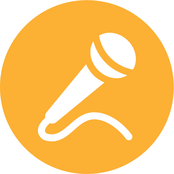 Microphone Icon Orange Background PNG Image