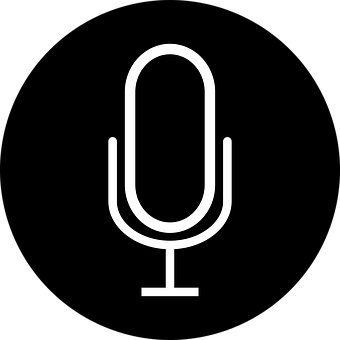 Microphone Icon Simple Black Background PNG Image