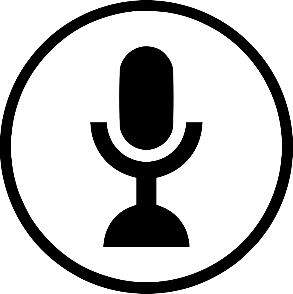 Microphone Icon Simple Black PNG Image