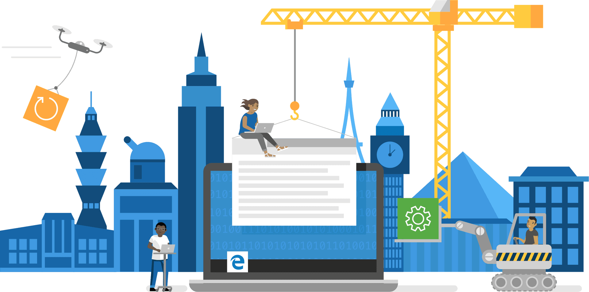 Microsoft Digital Construction Concept PNG Image