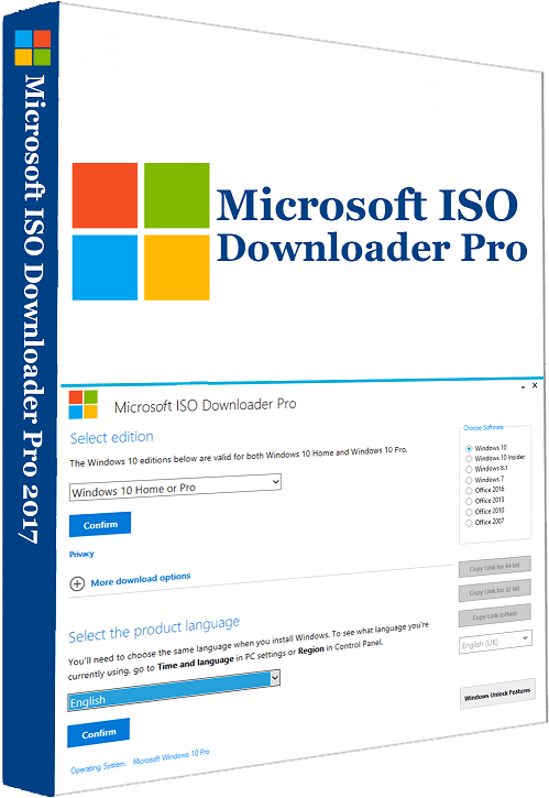 Microsoft I S O Downloader Pro Software Interface2017 PNG Image