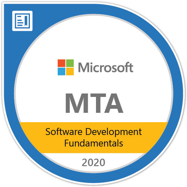 Microsoft M T A Software Development Fundamentals Badge2020 PNG Image