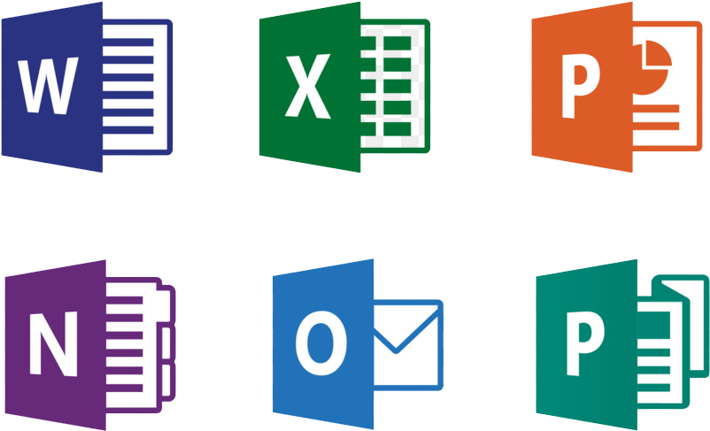 Microsoft Office Application Icons PNG Image