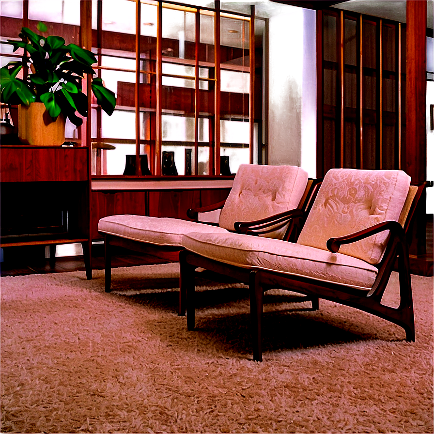 Mid-century Living Room Png 05242024 PNG Image