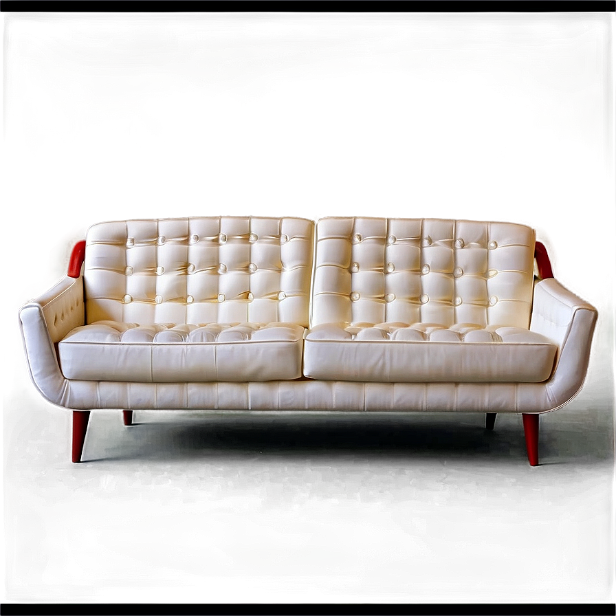 Mid Century Modern White Couch Png 06212024 PNG Image