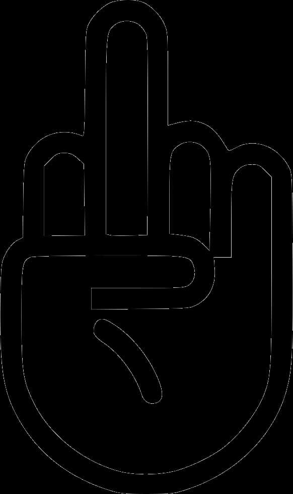 Middle Finger Outline Graphic PNG Image