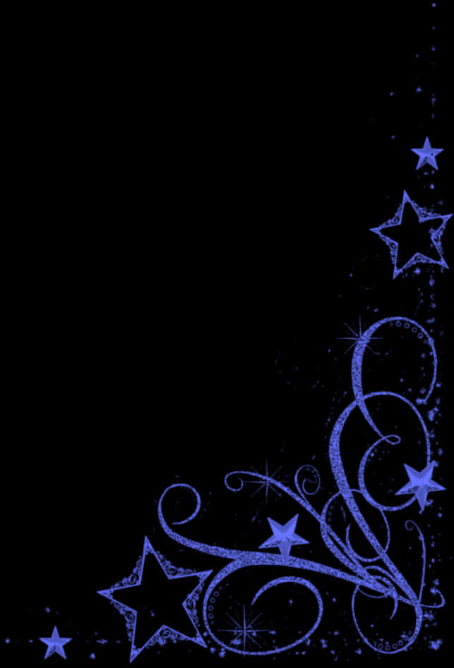 Midnight Blue Star Design PNG Image