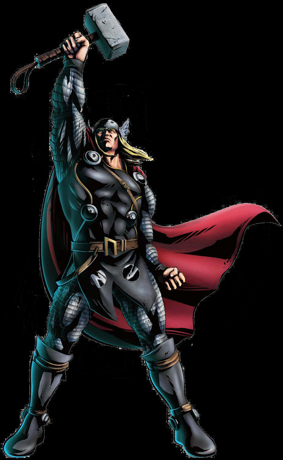 Mighty_ Thor_ Holding_ Mjolnir PNG Image