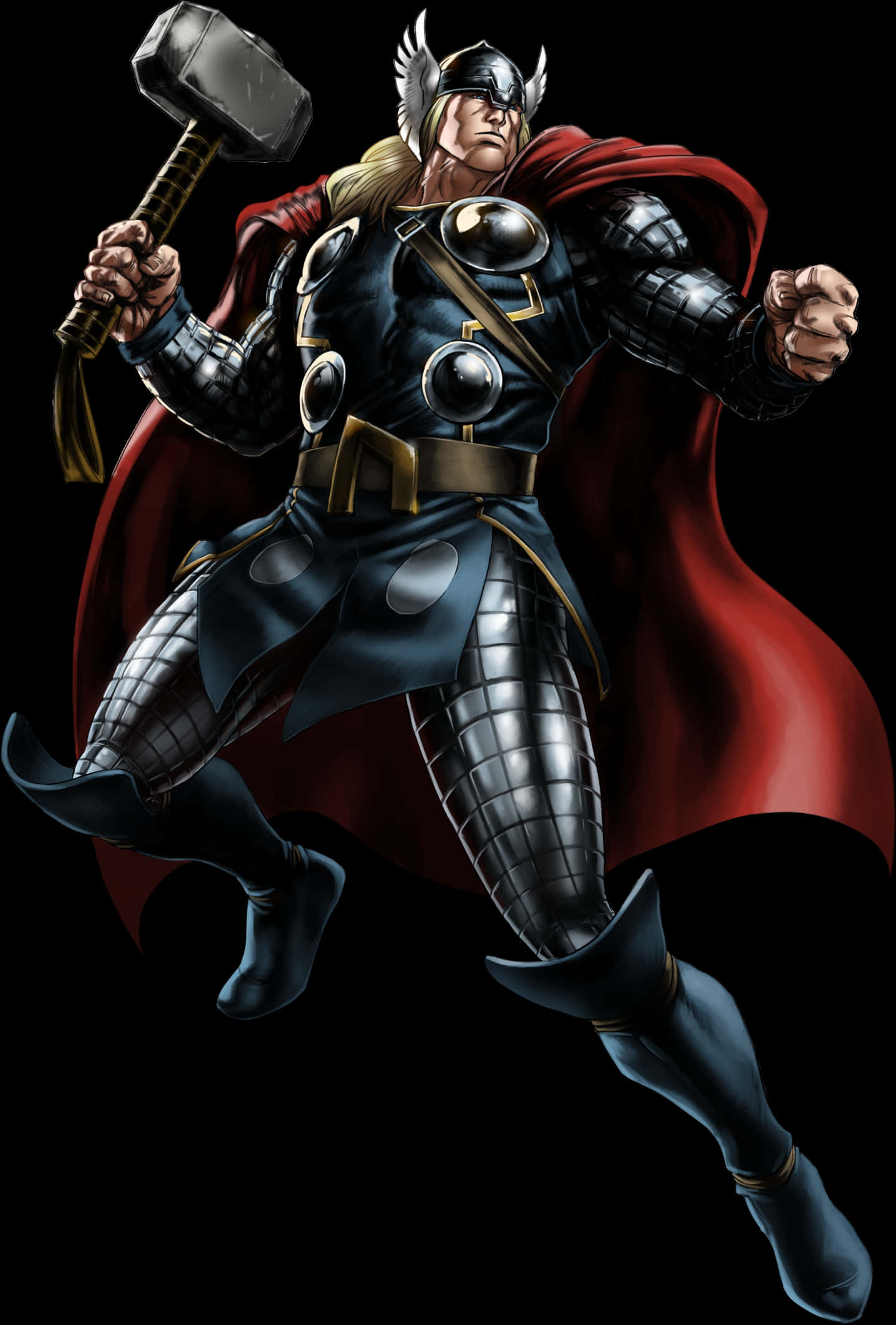 Mighty Thor With Mjolnir PNG Image