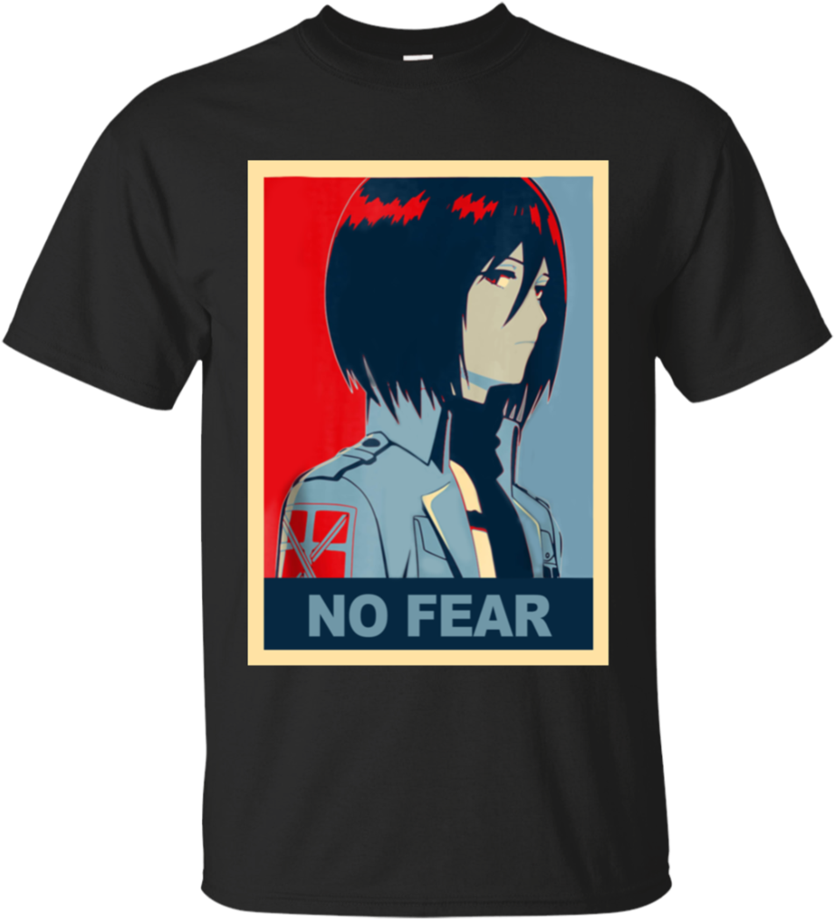 Mikasa Ackerman No Fear Tshirt Design PNG Image