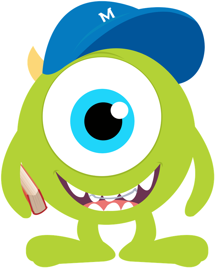 Mike Wazowski Capand Pencil PNG Image