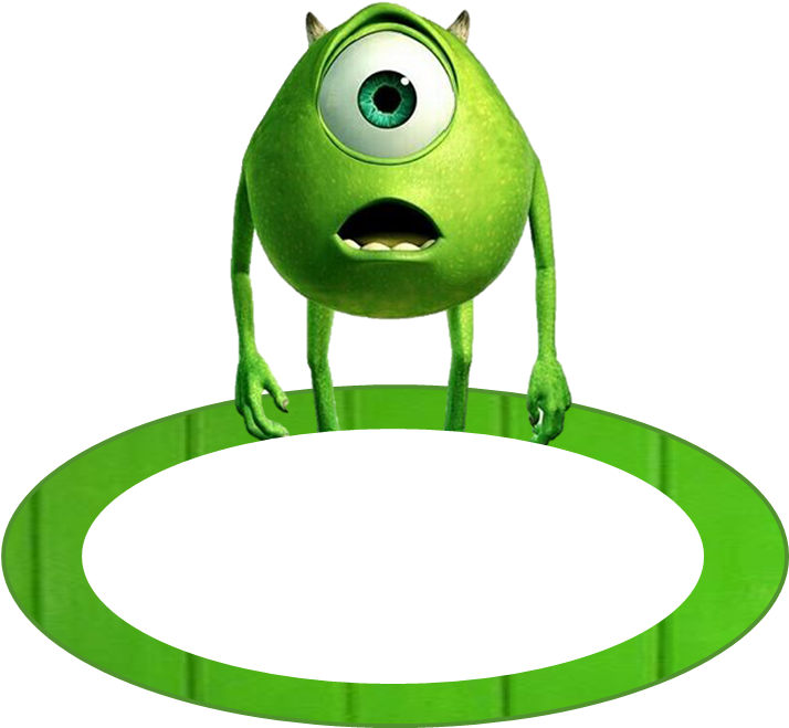 Mike Wazowski Standingon Green Platform.png PNG Image