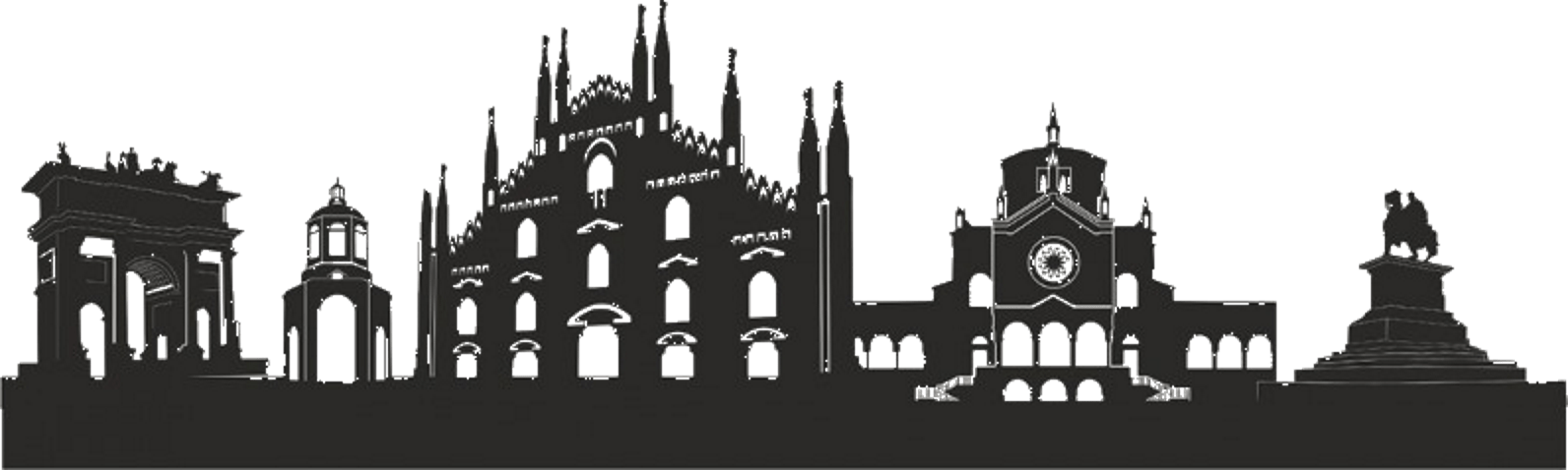 Milan Silhouette Landmarks PNG Image