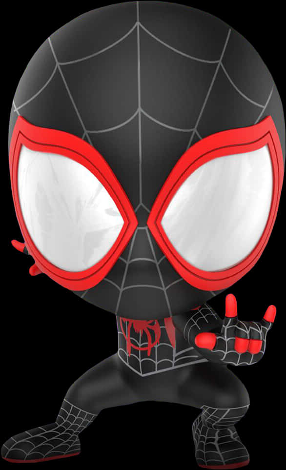 Miles Morales Spiderman Figure PNG Image