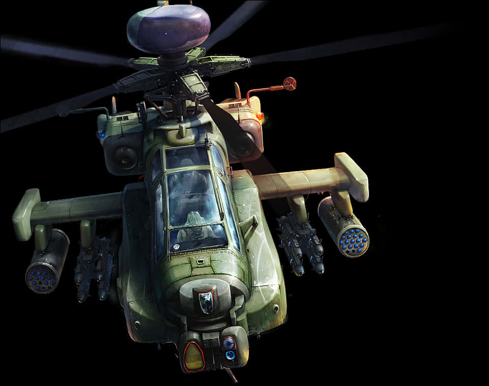 Military_ Helicopter_in_ Flight PNG Image