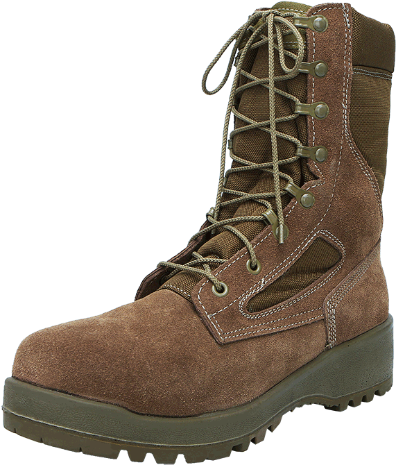 Military Tactical Boot Brown PNG Image