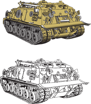 Military Tank Illustration Comparison PNG Image