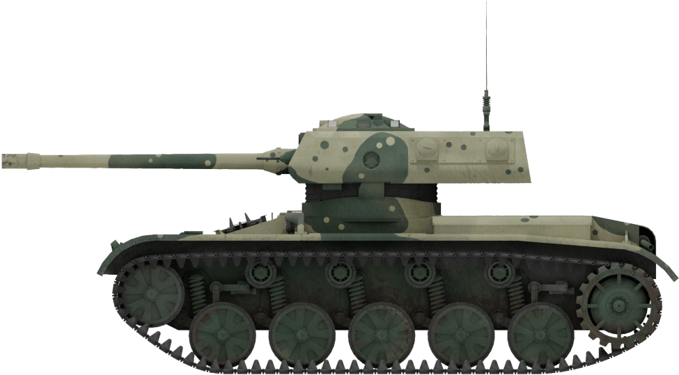 Military Tank Profile View PNG Image