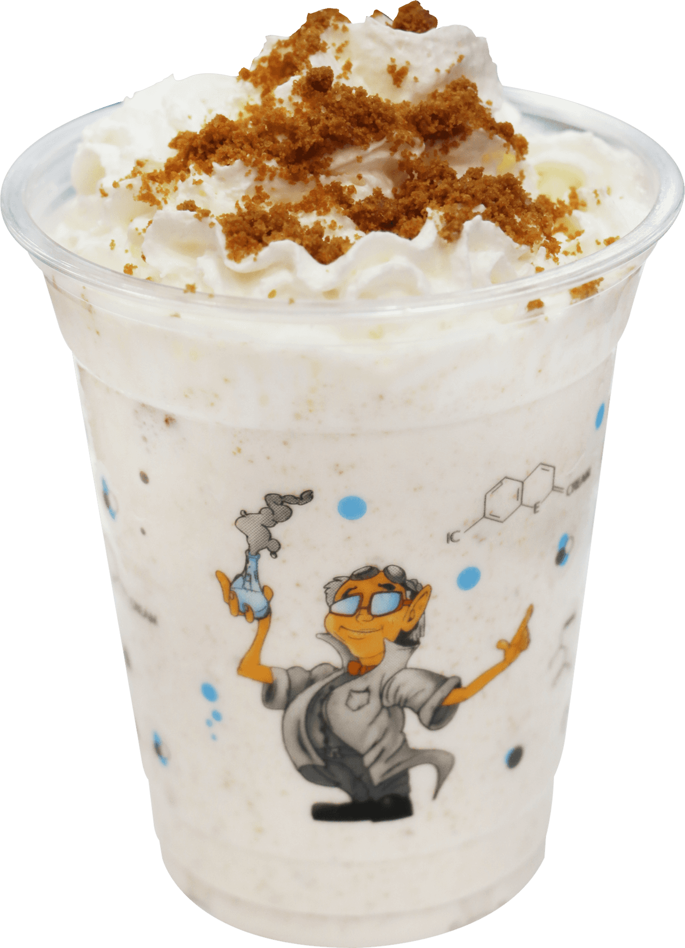 Milkshakewith Whipped Creamand Cookie Crumble PNG Image