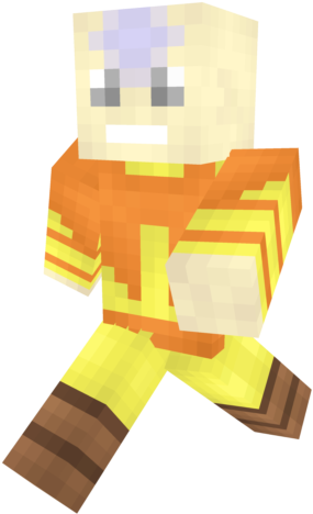 Minecraft Aang Character Skin PNG Image