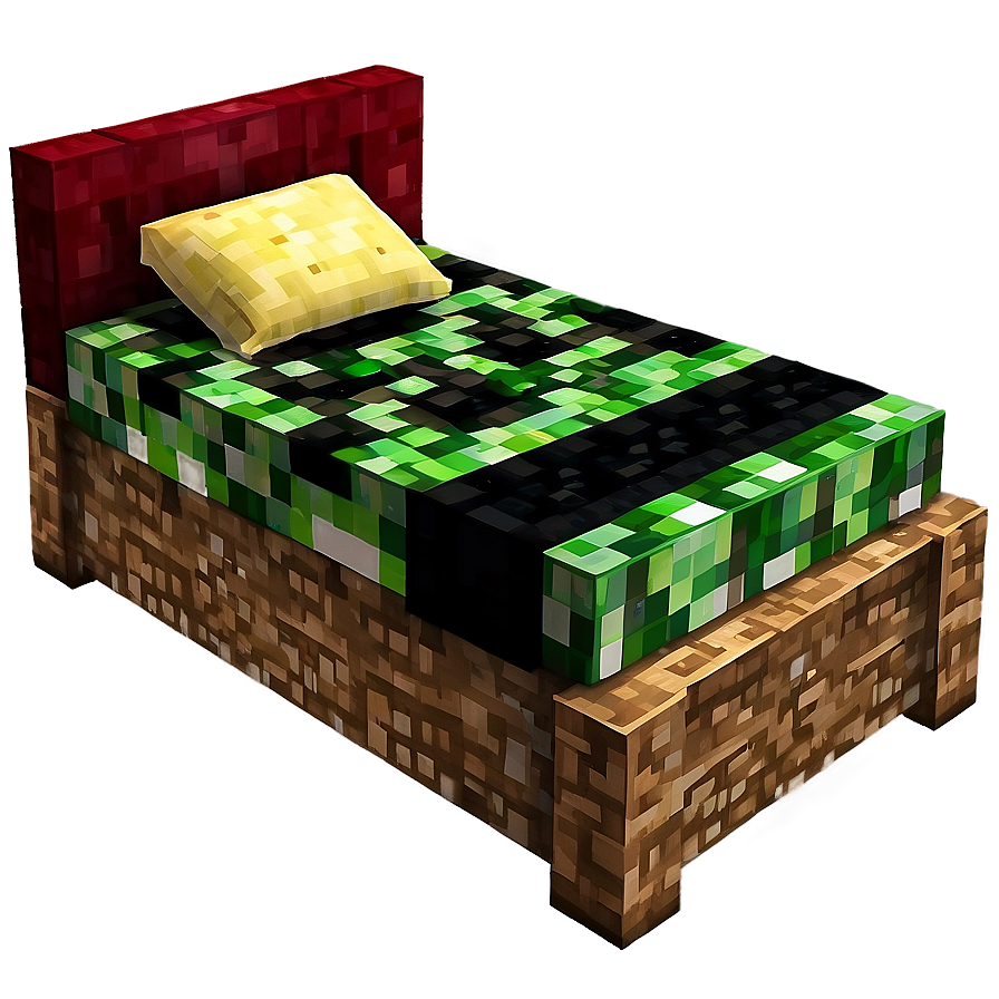 Minecraft Bed Concept Png 06122024 PNG Image