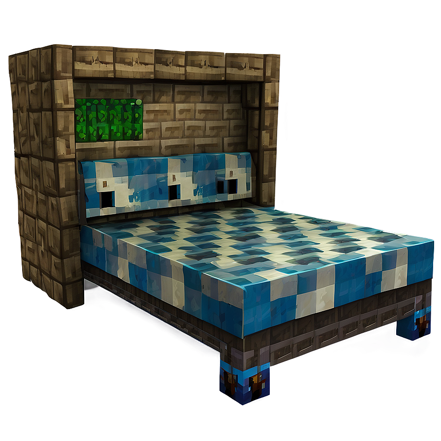 Minecraft Bed In Room Png 06122024 PNG Image