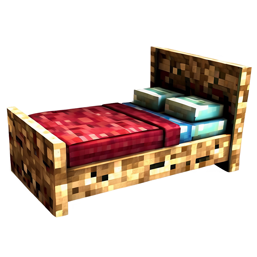 Minecraft Bed Model Png 06122024 PNG Image