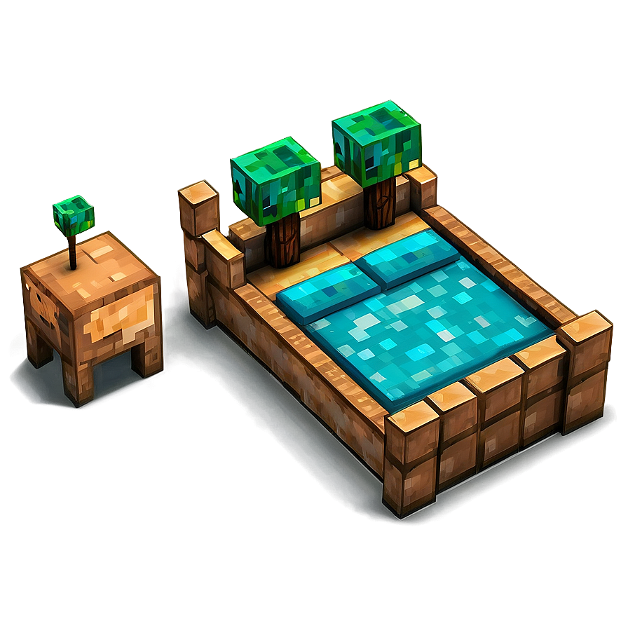 Minecraft Bed Top View Png Byb PNG Image