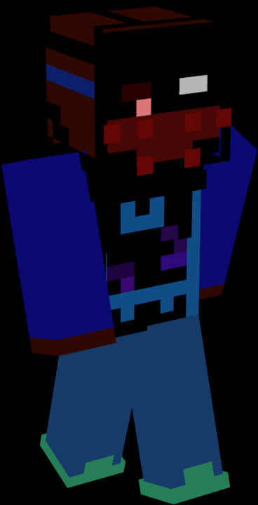 Minecraft_ Character_in_ Darkness PNG Image