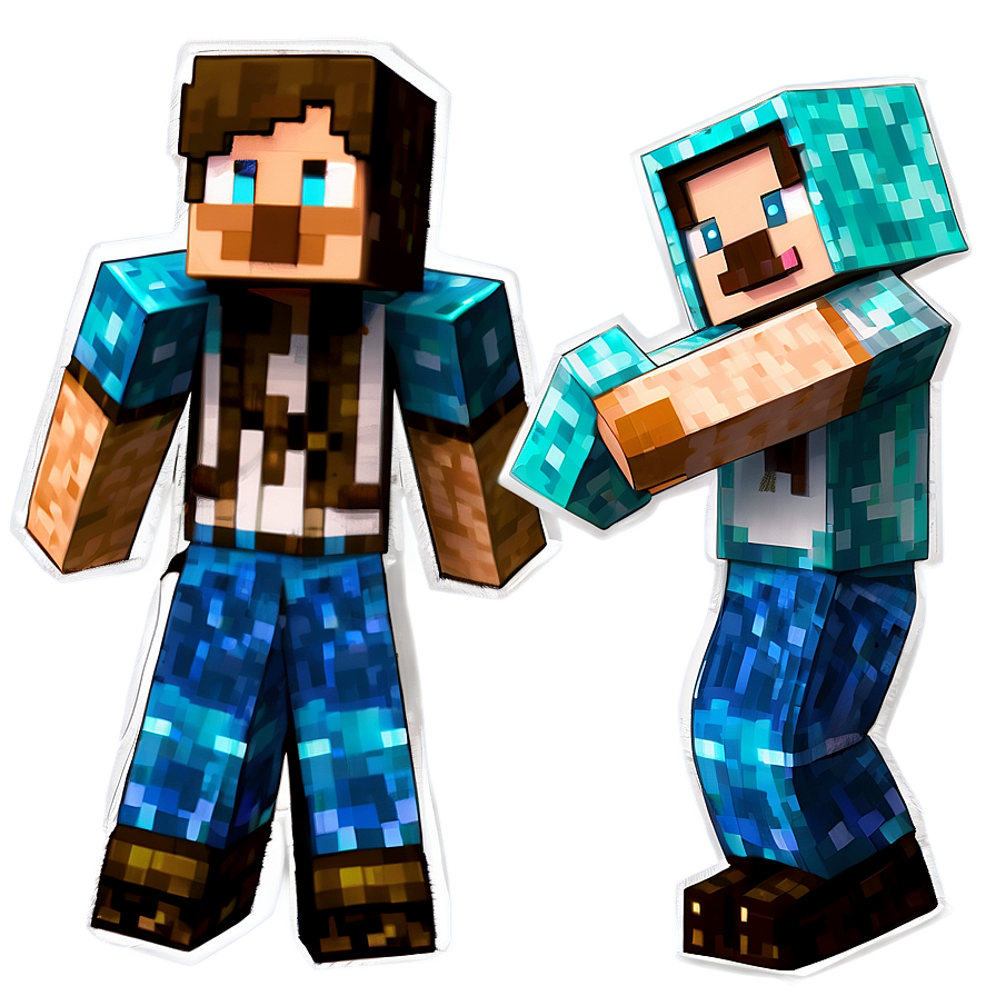 Minecraft Character Poses Png Bxa PNG Image