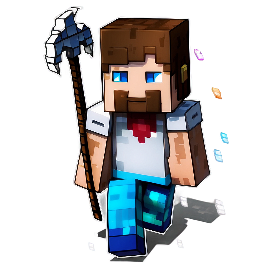 Minecraft Characters In Action Png Mea PNG Image