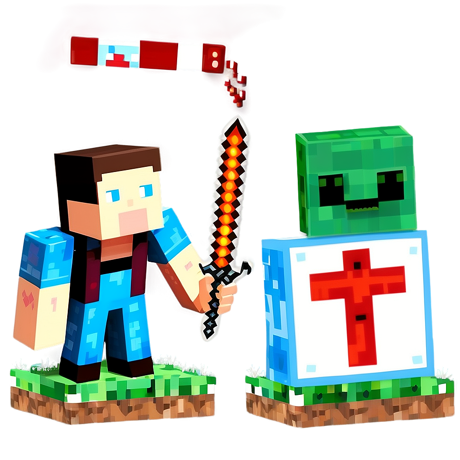 Minecraft Characters In Pixel Art Png Qrp43 PNG Image