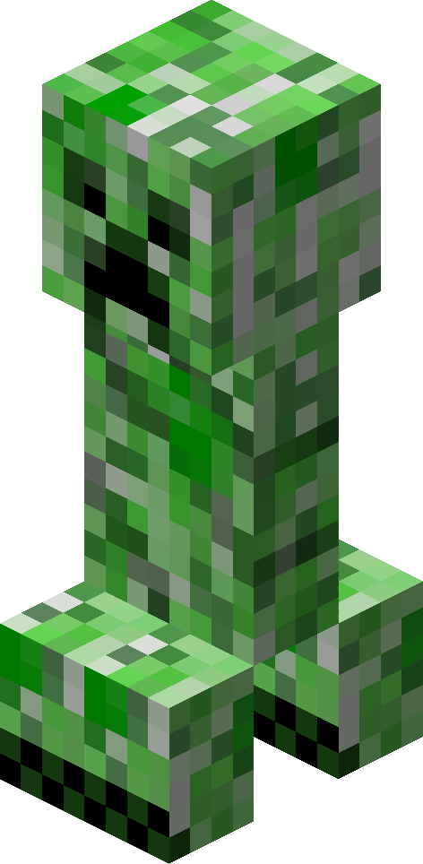 Minecraft Creeper Character Render.png PNG Image