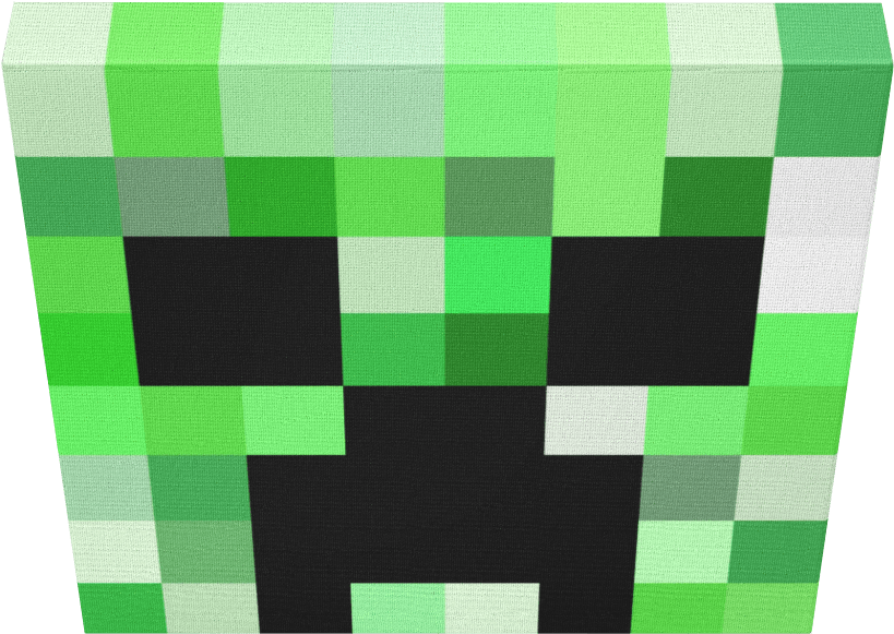 Minecraft Creeper Face Closeup PNG Image