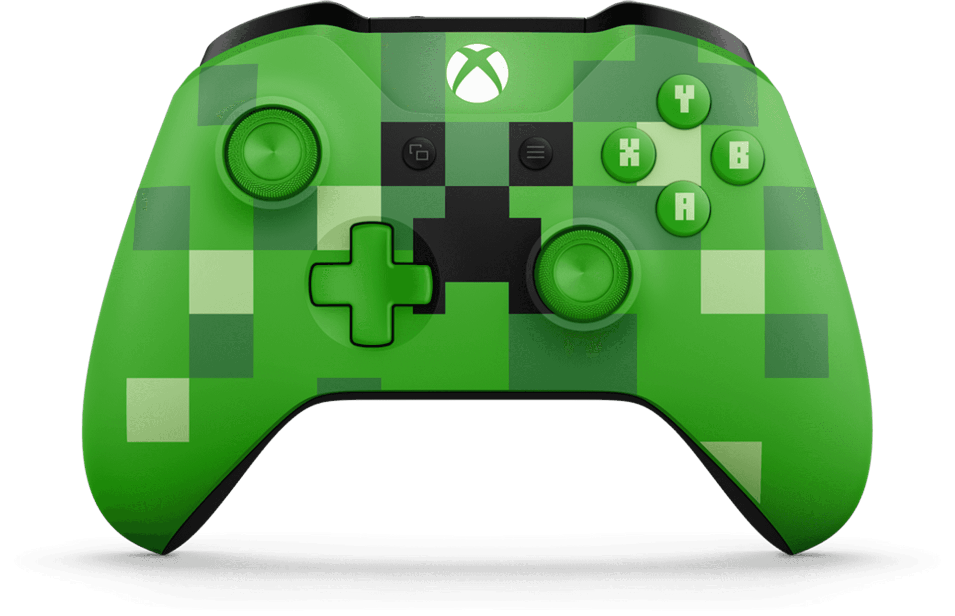 Minecraft Creeper Themed Xbox Controller PNG Image