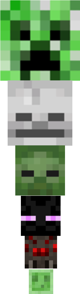 Minecraft Creeperand Enderman Faces PNG Image