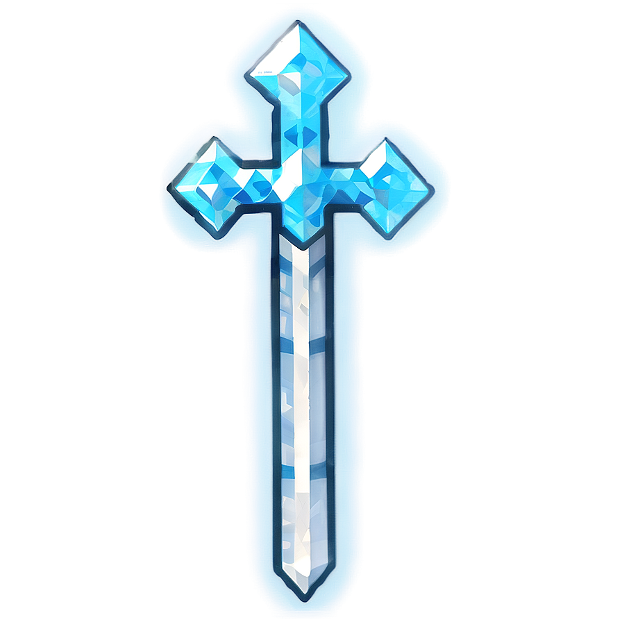 Minecraft Diamond Sword Glowing Png Nnv83 PNG Image