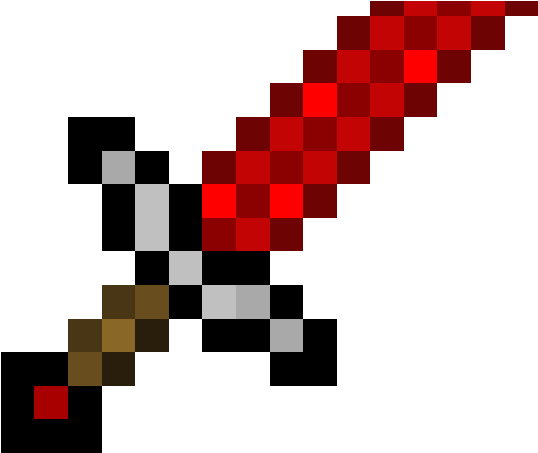 Minecraft Diamond Sword Pixel Art PNG Image