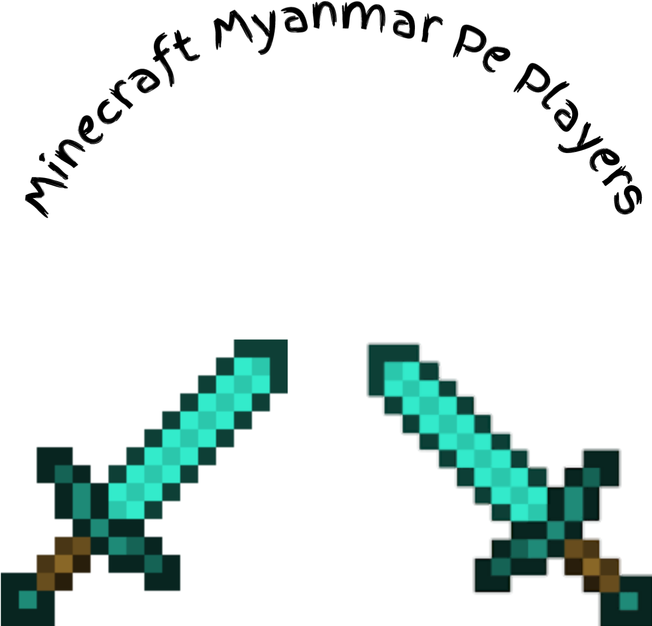 Minecraft Diamond Swords Graphic PNG Image