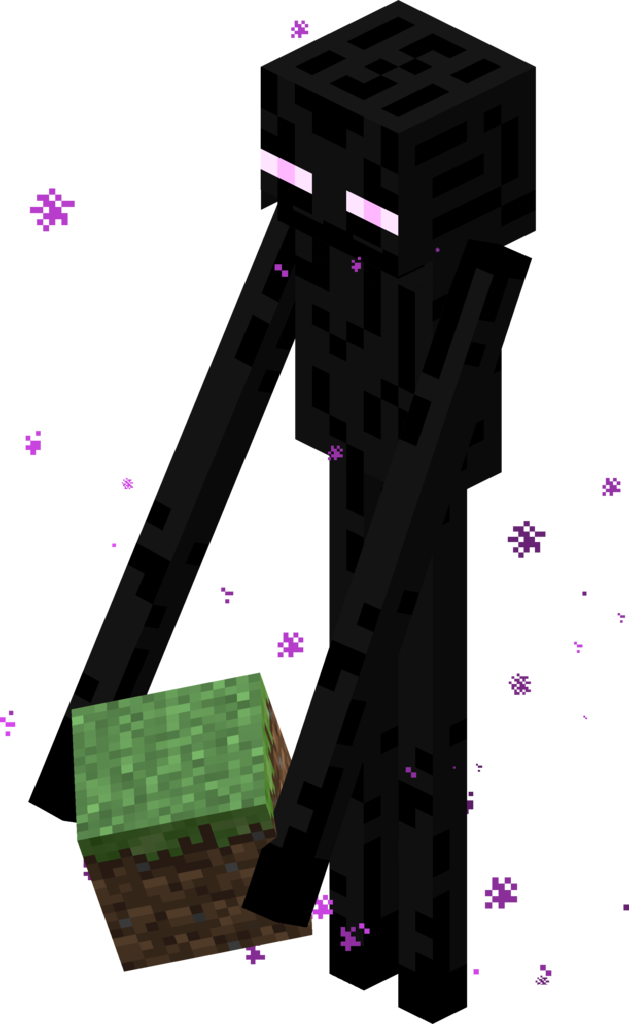 Minecraft_ Enderman_ Holding_ Block PNG Image